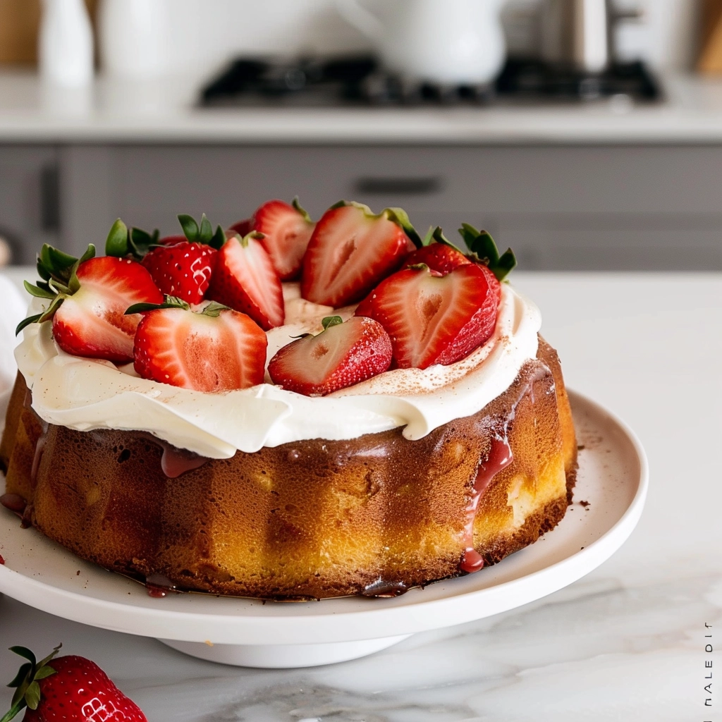 German Strawberry Cake (Erdbeerkuchen) Recipe - Recipe Image