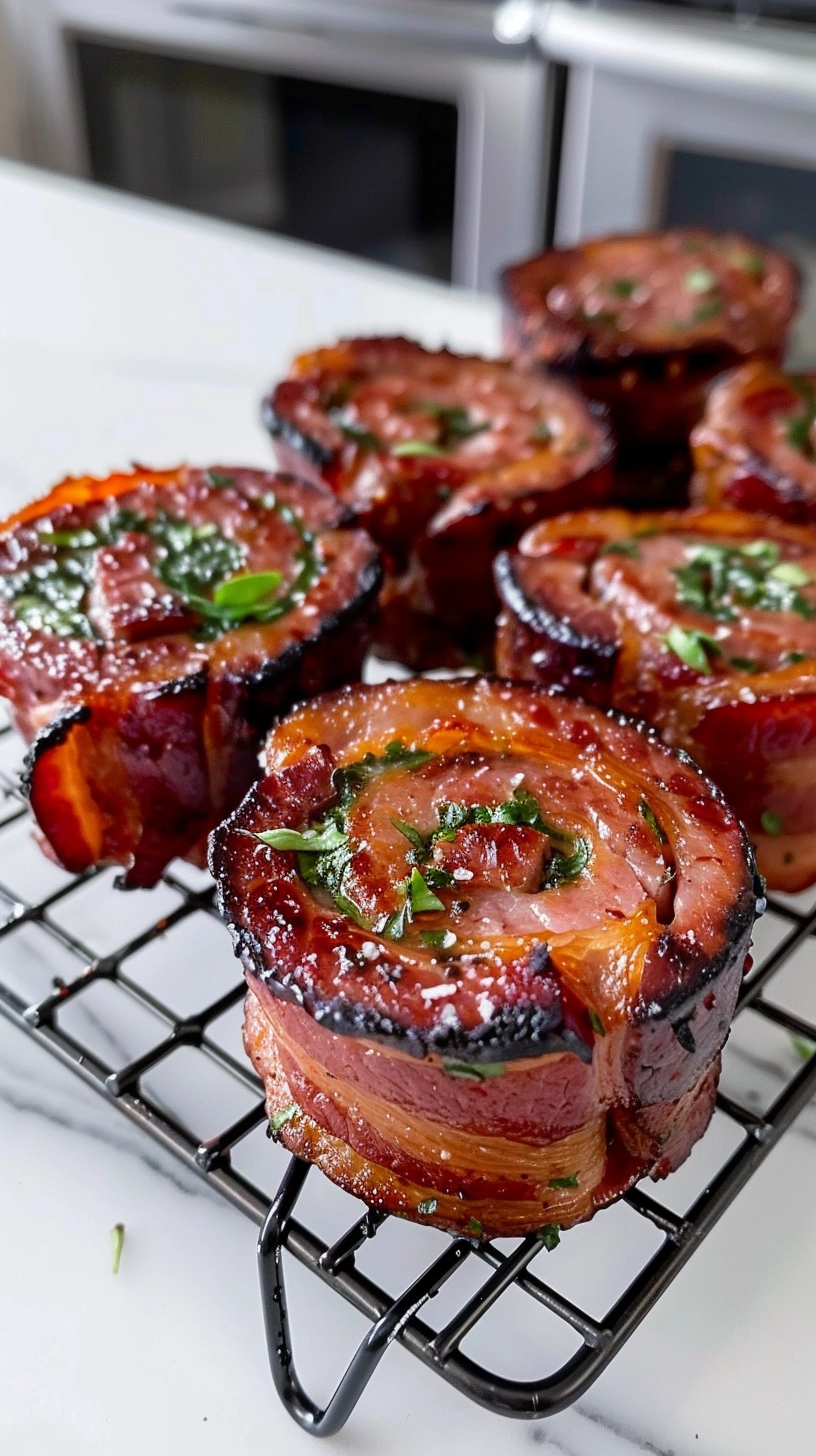 Smoked Bacon Pinwheels with Sausage Stuffing Recipe