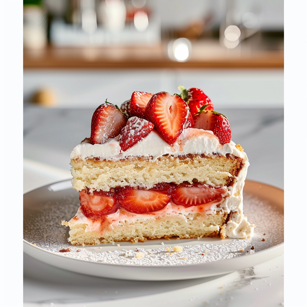 German Strawberry Cake (Erdbeerkuchen) Recipe - Recipe Image