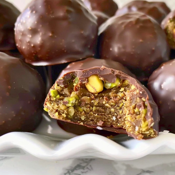 Chocolate-Dipped Pistachio Cookies