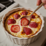 Baked Strawberry Yogurt Pudding