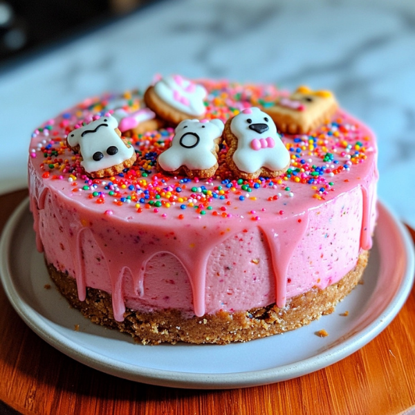 Frosted Animal Circus Cookie Cheesecake
