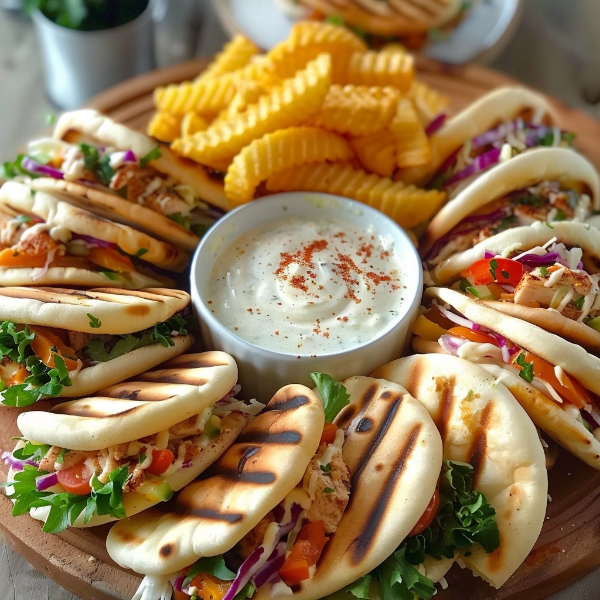 Grilled Chicken Folded Pita Sandwiches