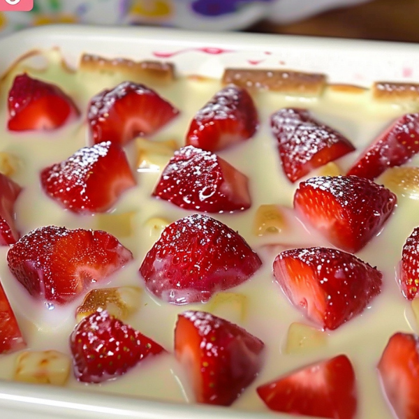 Strawberry Bread Pudding