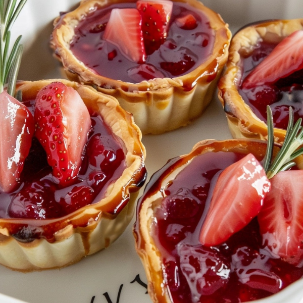 Mini Strawberry Puff Pastry Tarts