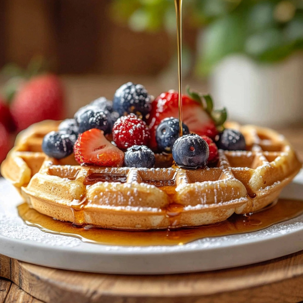 Classic Waffle with Maple Syrup