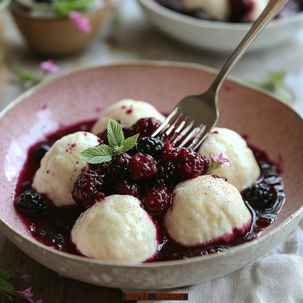 Lazy Syrniki-Style Cottage Cheese Dumplings with Berry Yogurt