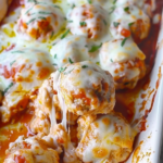 Cheesy Baked Meatballs in Marinara 3 Cheesy Baked Meatballs in Marinara