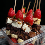 Strawberry Brownie Cheesecake Skewers