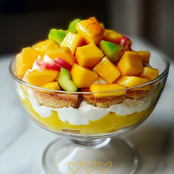 Mango Trifle with Jelly & Cream