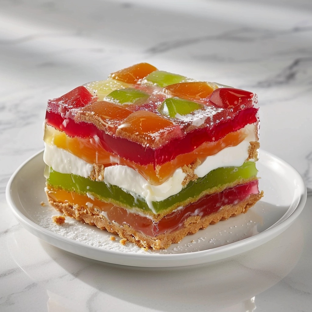Layered Jello Pie Recipe - Recipe Image
