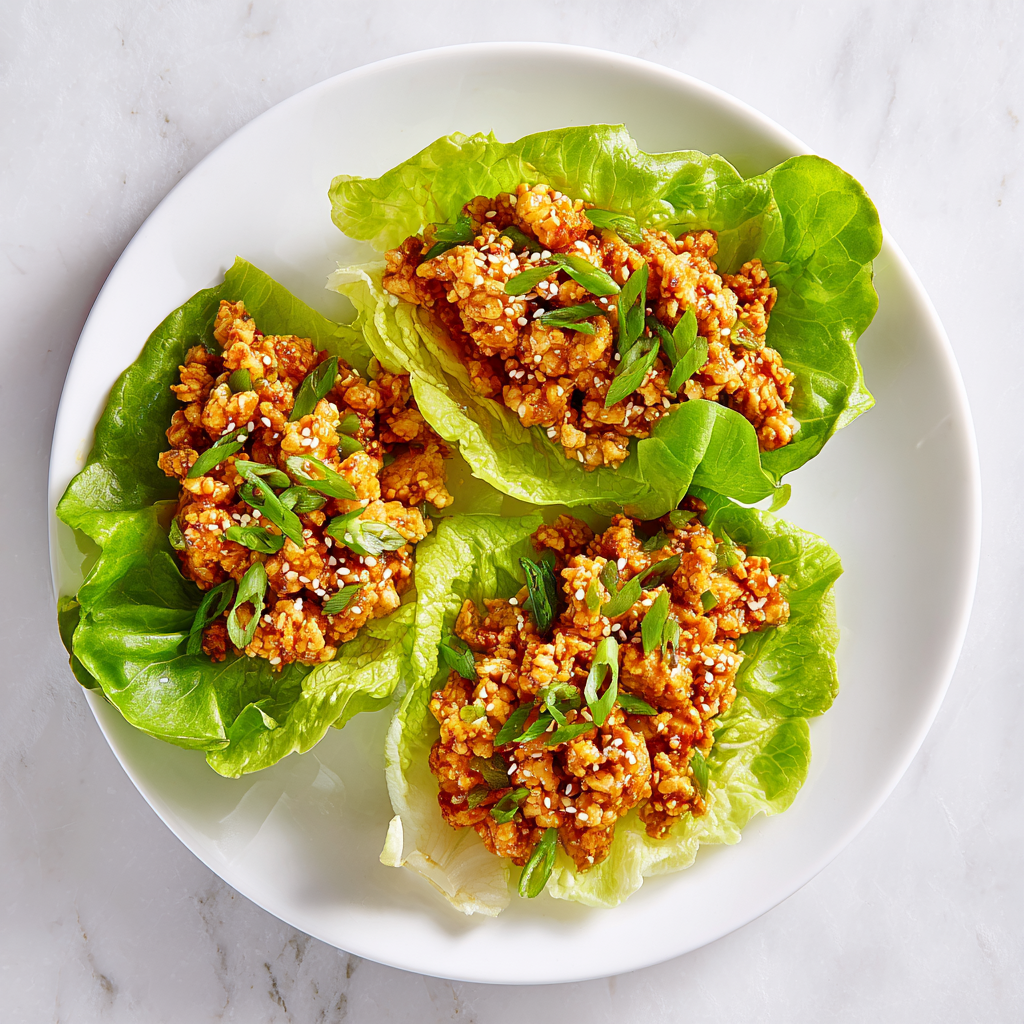 Easy Ground Chicken Lettuce Wraps Recipe - Recipe Image