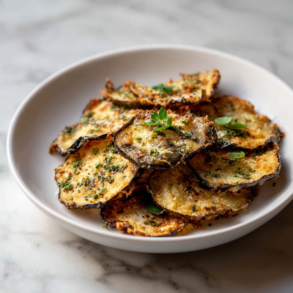 Baked Eggplant Chips Recipe - Recipe Image