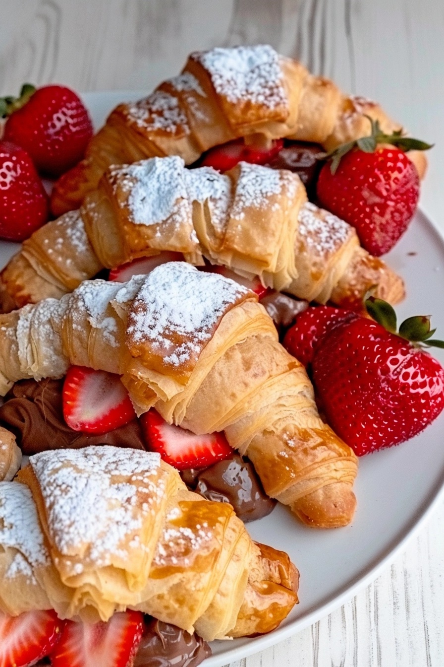 Chocolate Strawberry Croissant Sandwiches Recipe