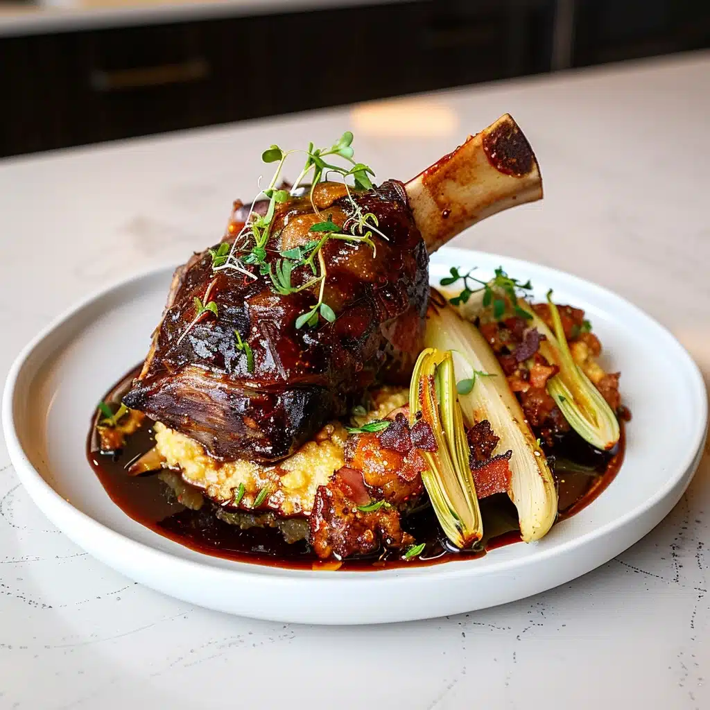 Braised Lamb Shank with Gouda Cheese Polenta Recipe