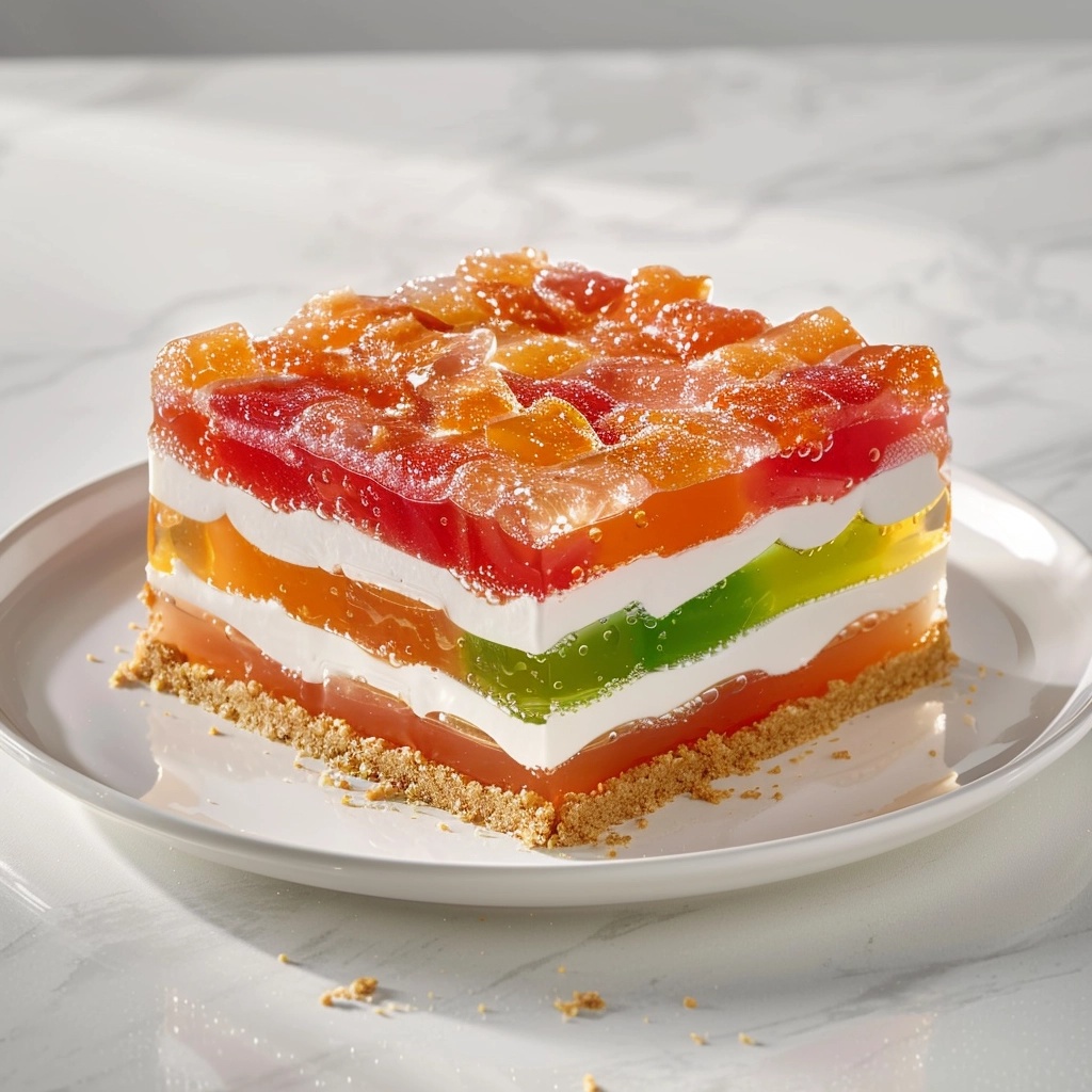 Layered Jello Pie Recipe - Recipe Image