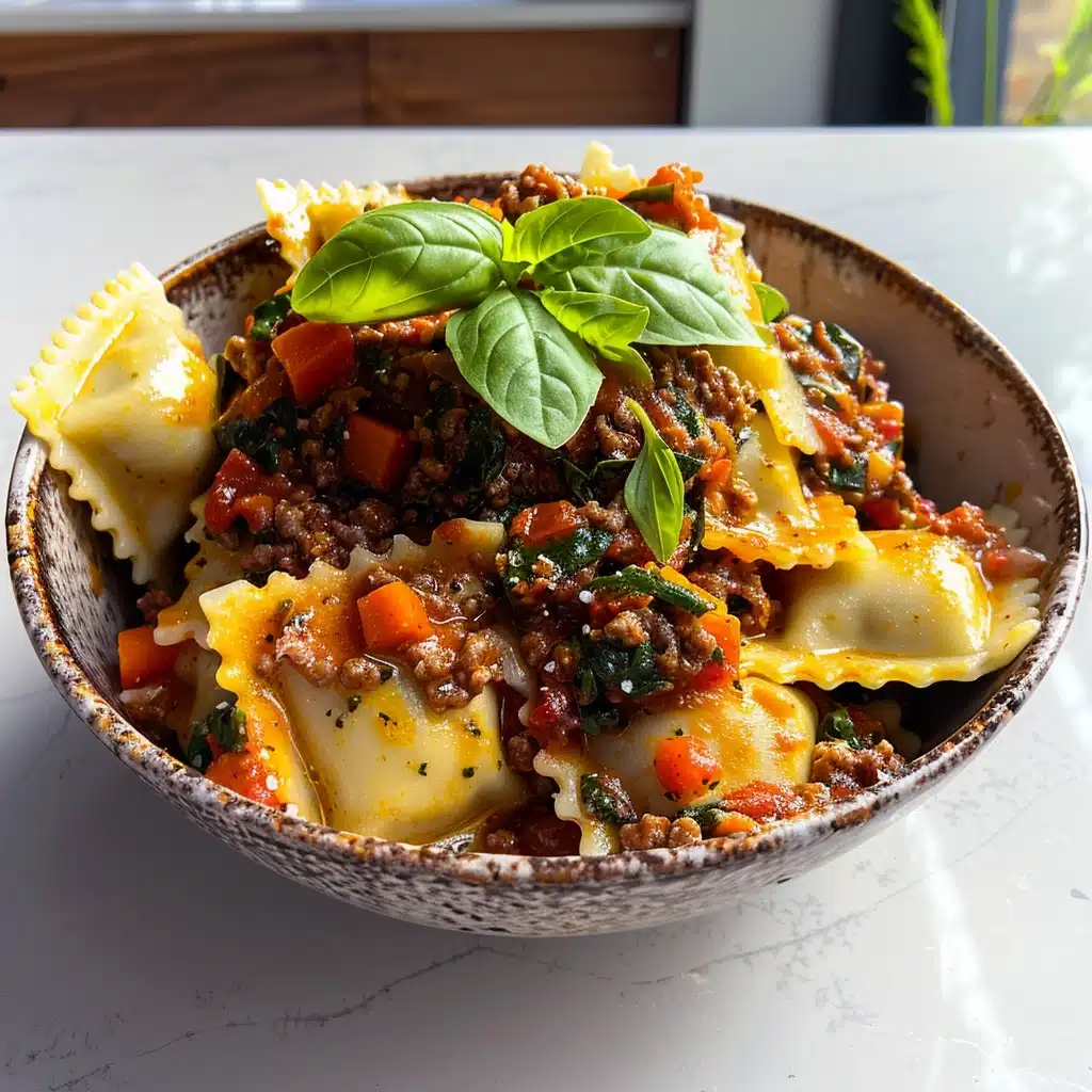 Spinach Ricotta Ravioli with Bolognese al Ragù Recipe 3 Spinach Ricotta Ravioli with Bolognese al Ragù Recipe - Recipe Image