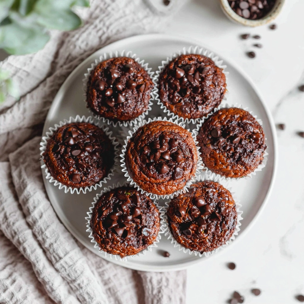 Easy Chocolate Zucchini Muffins Recipe - Recipe Image
