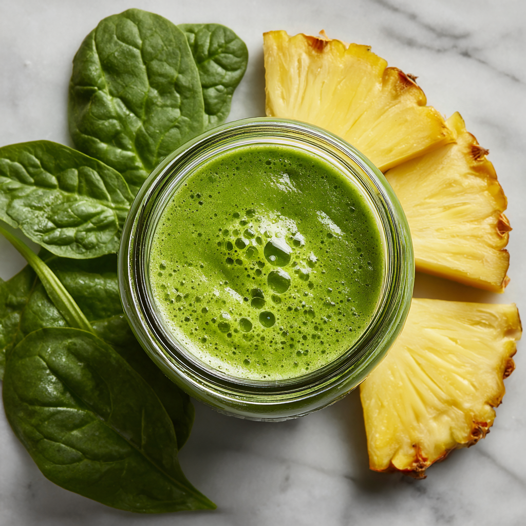 Green Smoothie with Spinach and Pineapple Recipe - Recipe Image