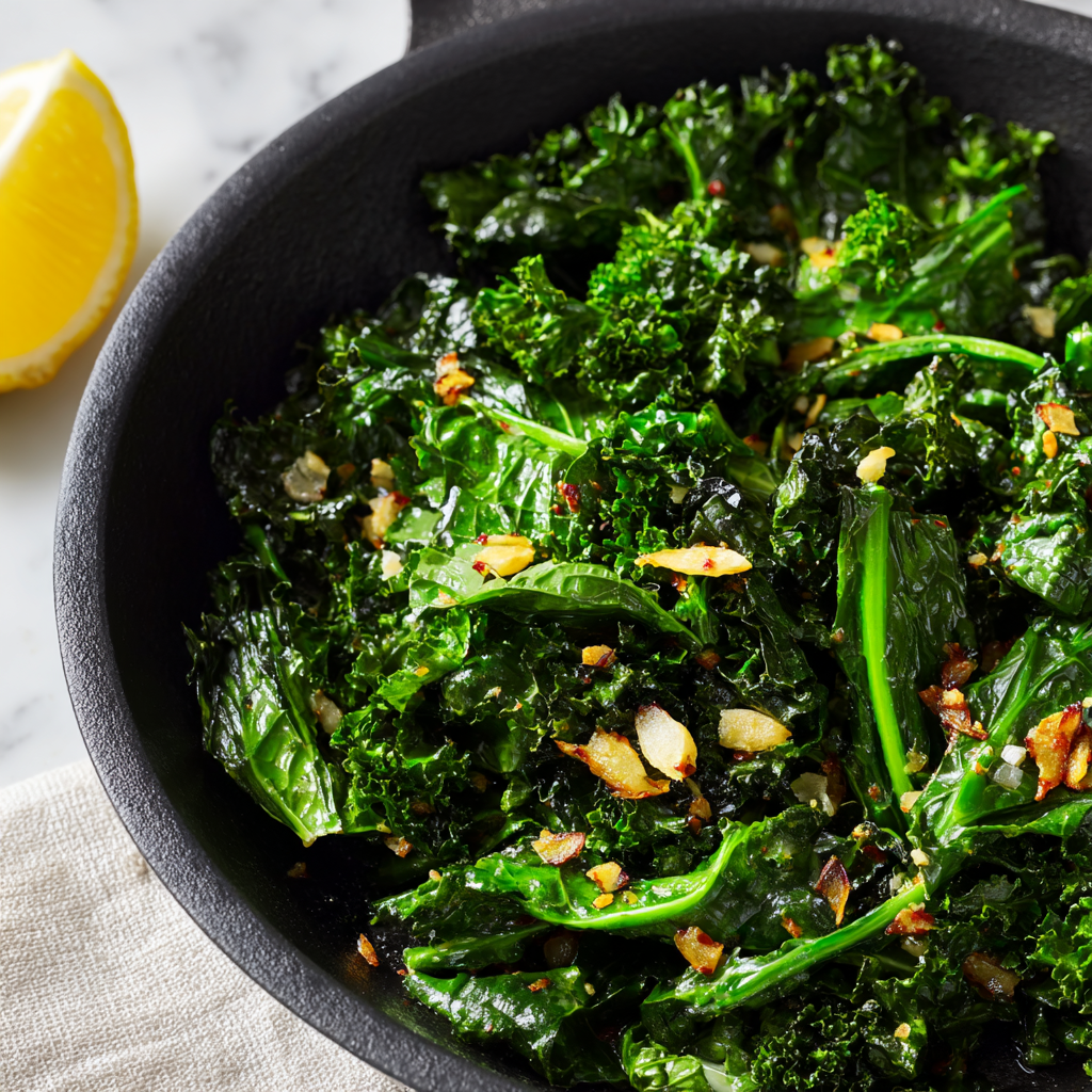 Sautéed Kale with Garlic and Lemon Recipe - Recipe Image