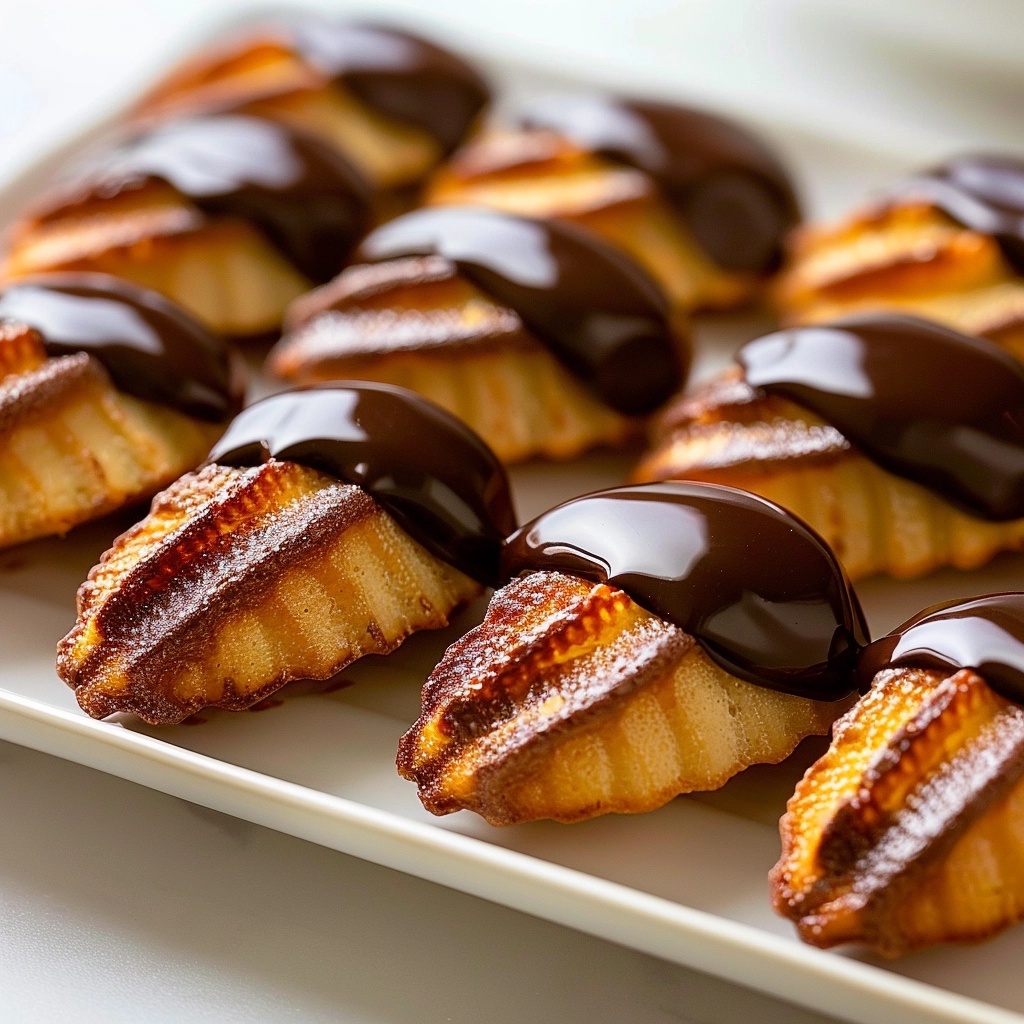 Chocolate-Dipped Madeleines Recipe 3 Chocolate-Dipped Madeleines Recipe - Recipe Image