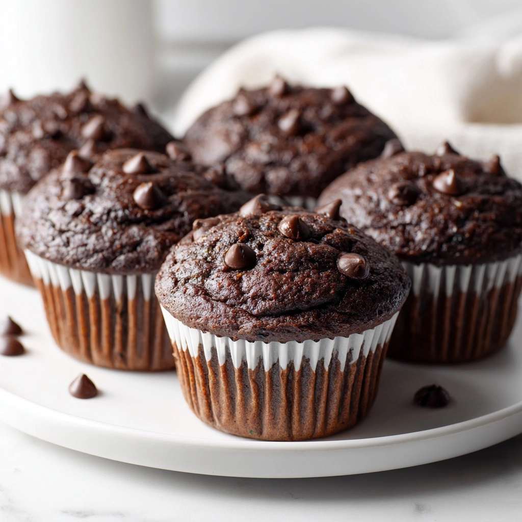 Easy Chocolate Zucchini Muffins Recipe - Recipe Image