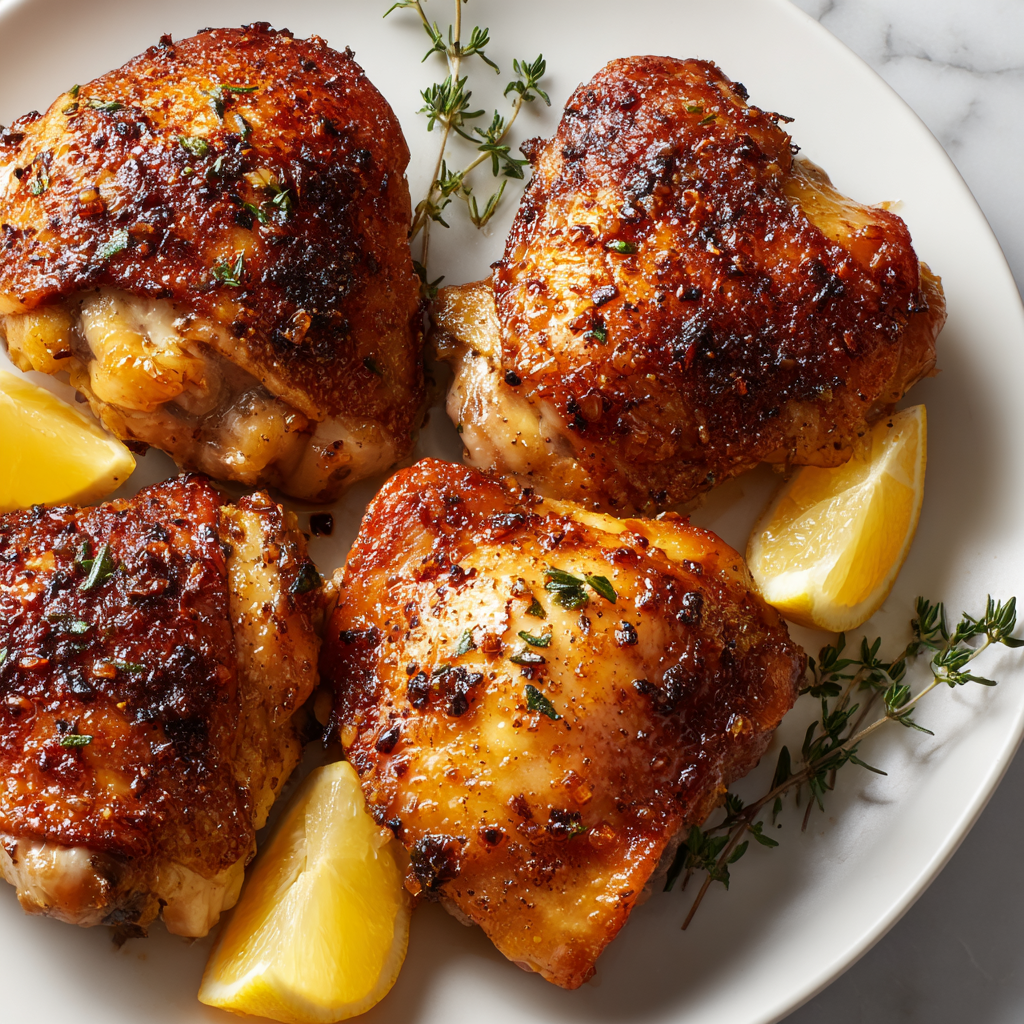 Lemon Garlic Roasted Chicken Thighs Recipe