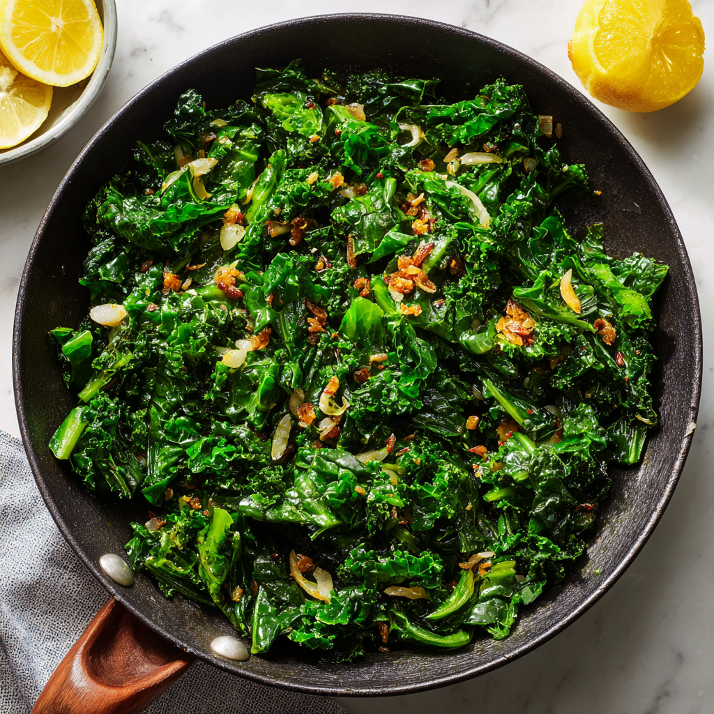 Sautéed Kale with Garlic and Lemon Recipe - Recipe Image