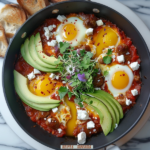 Spicy Sausage Shakshuka with Avocado & Feta 3 Spicy Sausage Shakshuka with Avocado & Feta