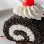 Black Cocoa Swiss Roll with Vanilla Creme Filling 3 Black Cocoa Swiss Roll with Vanilla Creme Filling