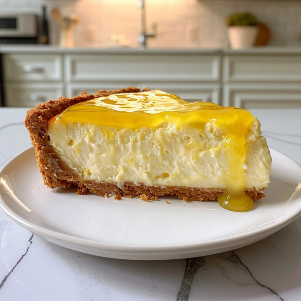 Cheesecake with a Lemon Curd Glaze