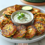 Crispy Zucchini Fritters with Mint Yogurt Dip 3 Crispy Zucchini Fritters with Mint Yogurt Dip