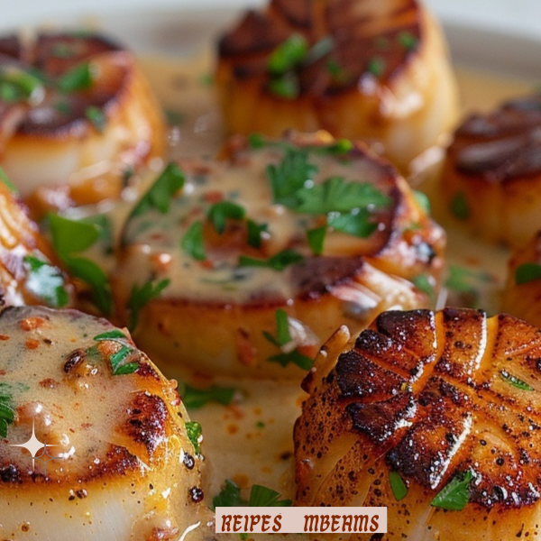 Seared Scallops with Spicy Cajun Cream Sauce