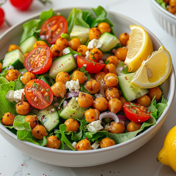 Roasted Chickpea Greek Salad