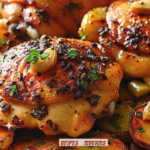 Skillet Chicken Thighs with Garlic Thyme Potatoes