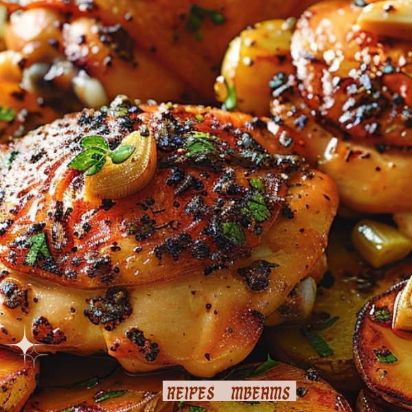 Skillet Chicken Thighs with Garlic Thyme Potatoes