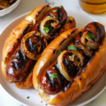 Grilled Sausage and Onions 3 Grilled Sausage and Onions
