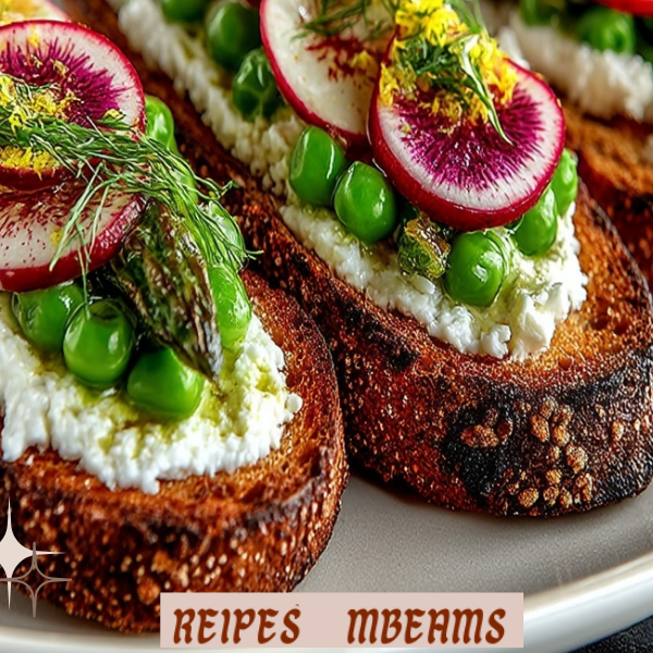 Spring Vegetable & Goat Cheese Tartines