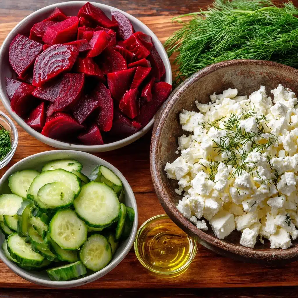 Beet Salad with Feta, Cucumbers, and Dill Recipe