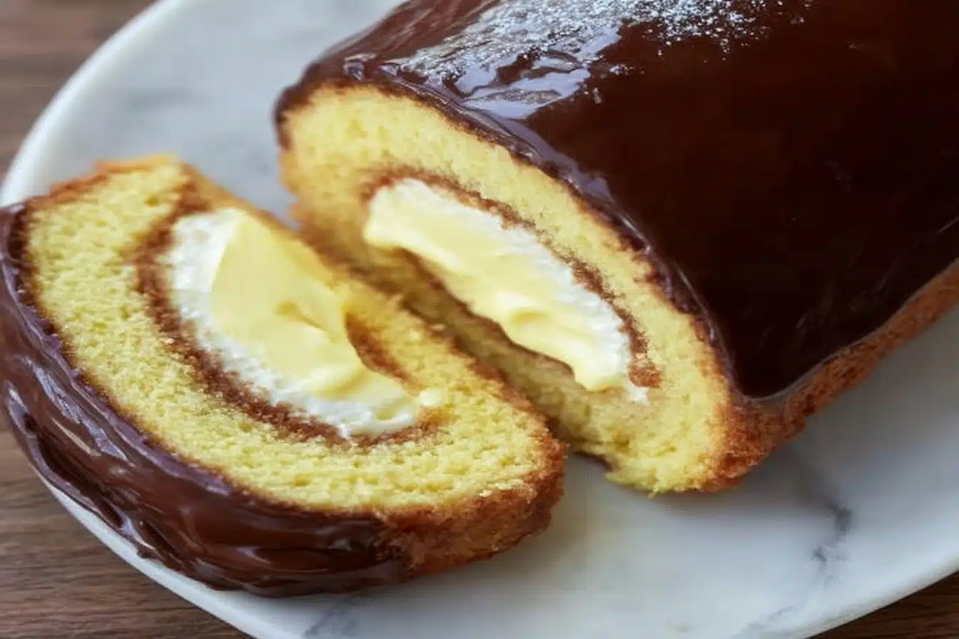 Boston Cream Cake Roll Recipe - Recipe Image
