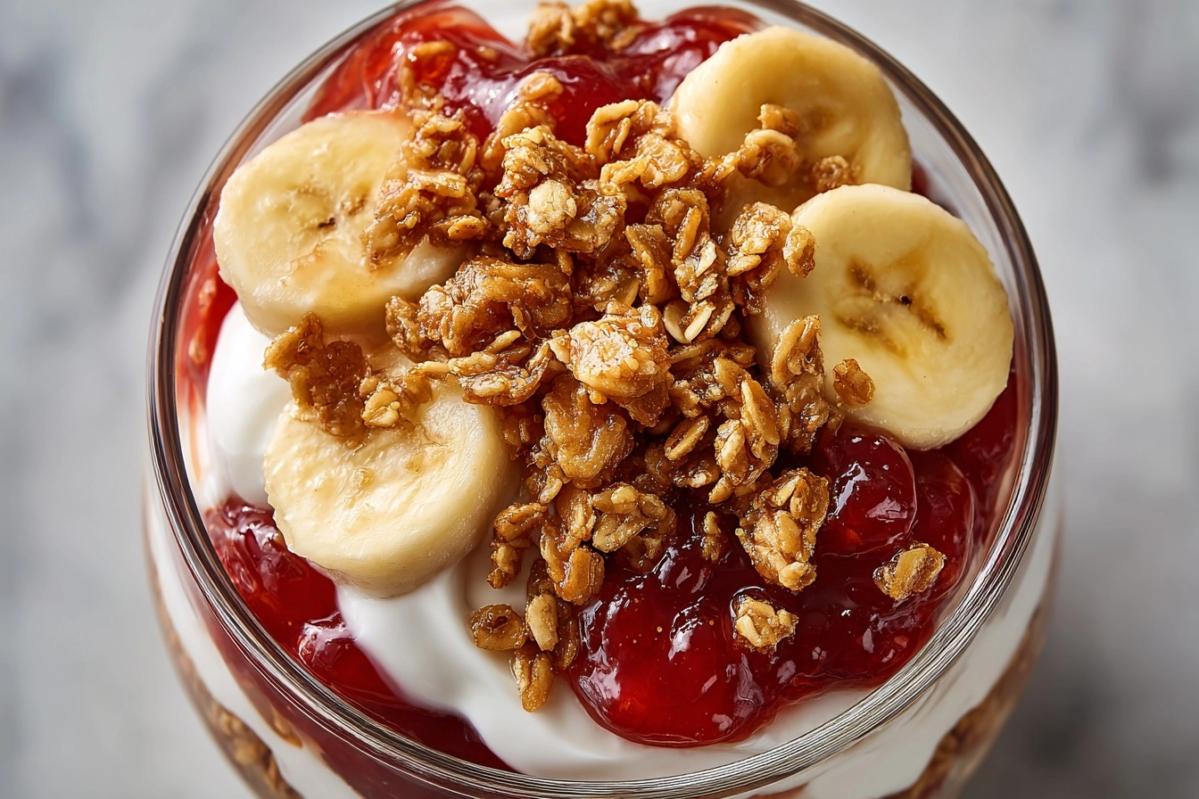 Banana Rhubarb Ginger Jam Yogurt Parfait Recipe