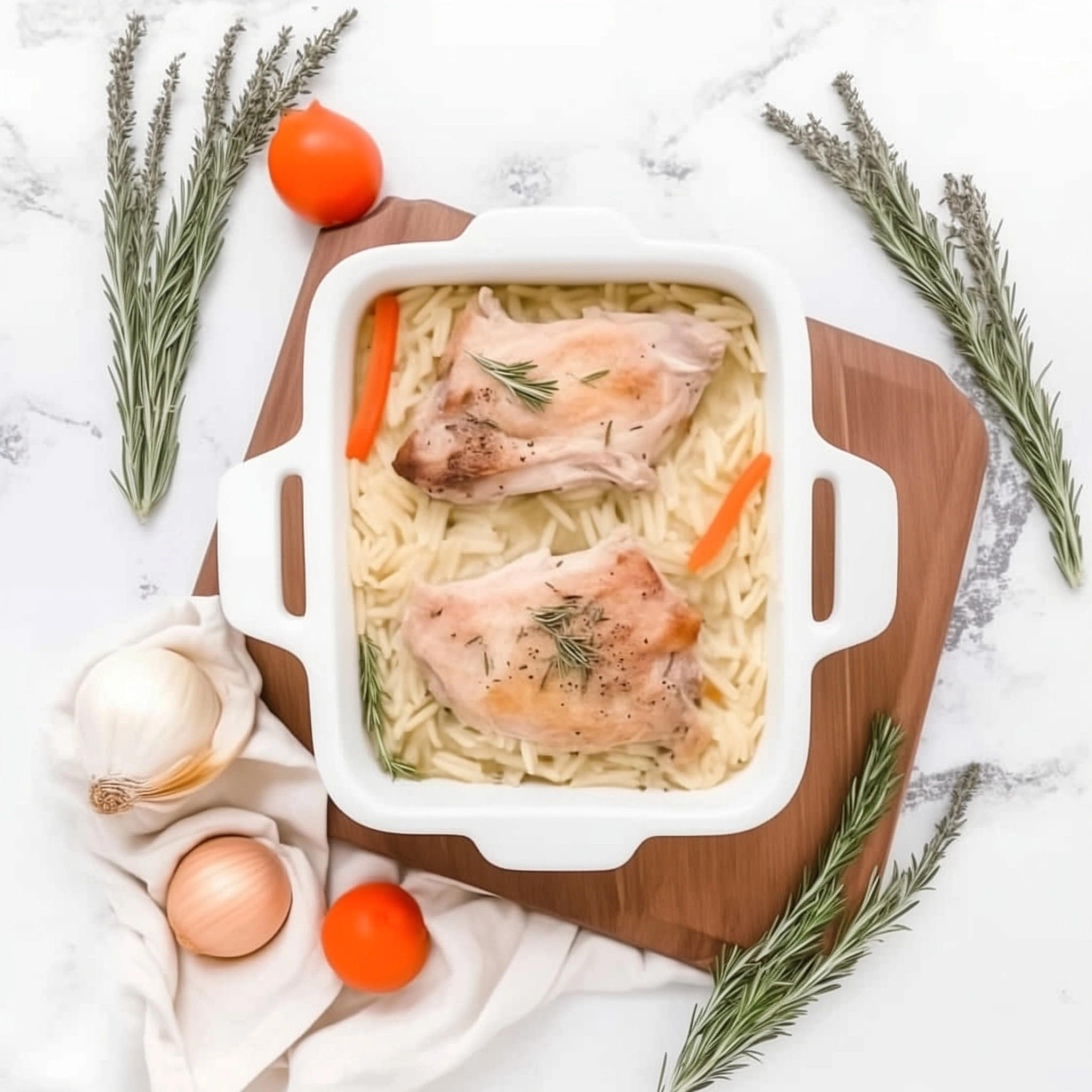 One-Pan Tuscan Chicken Orzo Bake Recipe
