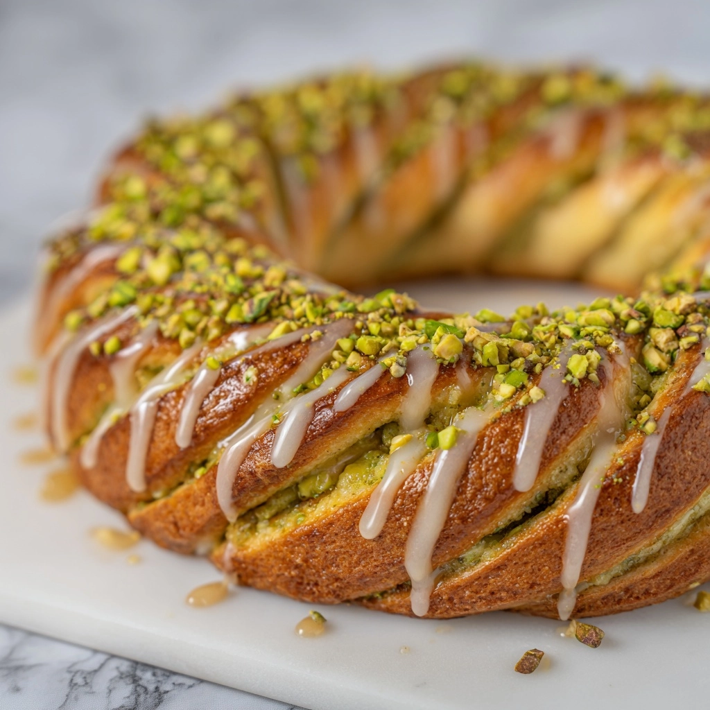 Pistachio Honey Babka Bread Wreath Recipe 4 Pistachio Honey Babka Bread Wreath Recipe - Recipe Image