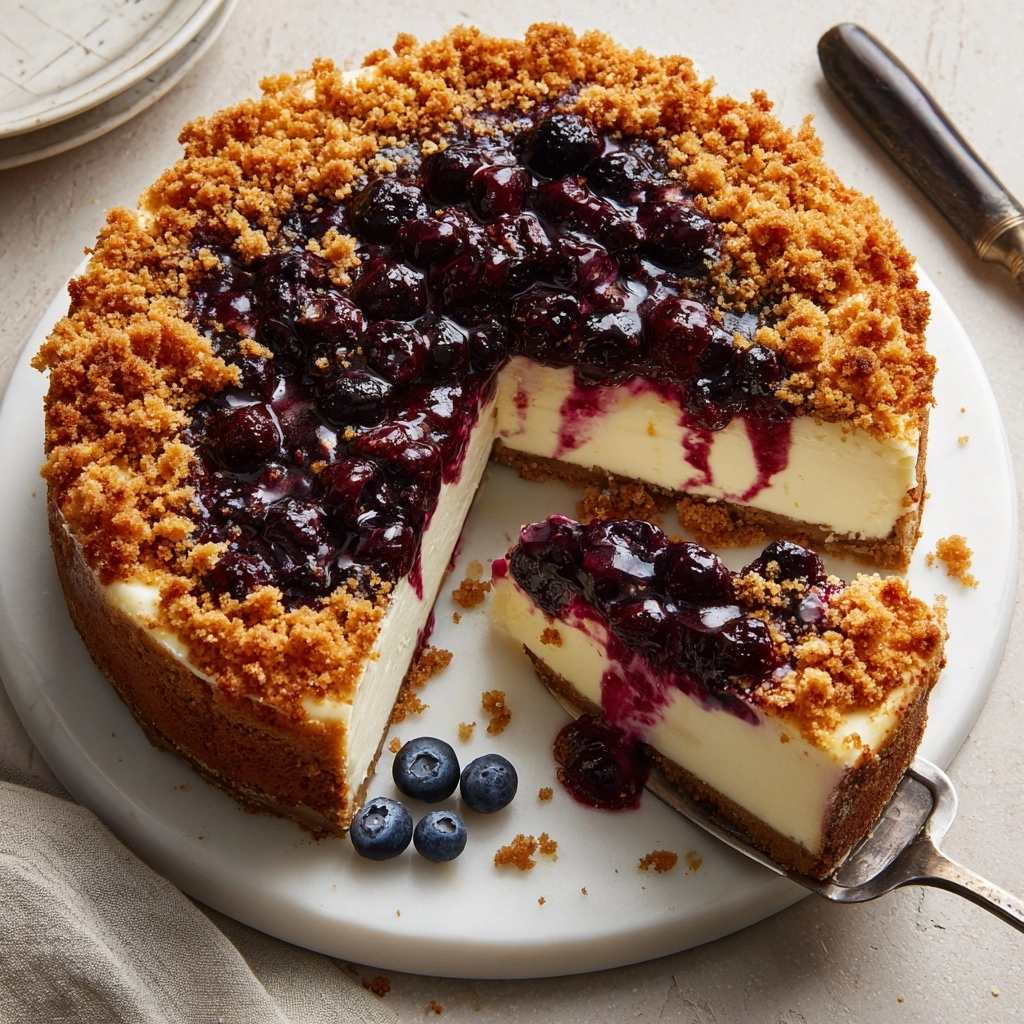 Blueberry Crumble Cheesecake Recipe 4 Blueberry Crumble Cheesecake Recipe - Recipe Image