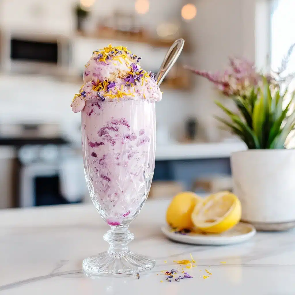 Lavender Lemonade Float with Edible Flowers Recipe