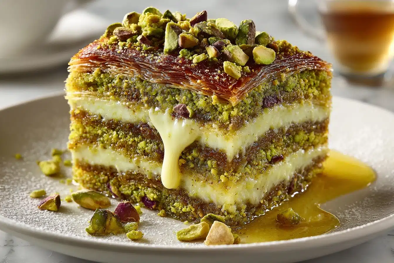 Pistachio Honey Baklava Cake Recipe - Recipe Image