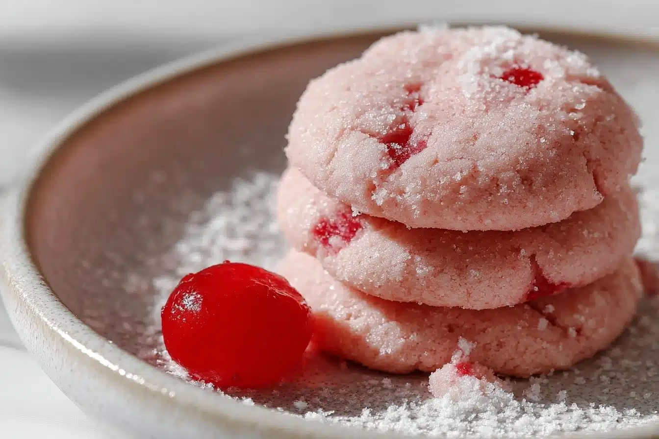 Melt-In-Your-Mouth Cherry Shortbread Cookies Recipe - Recipe Image