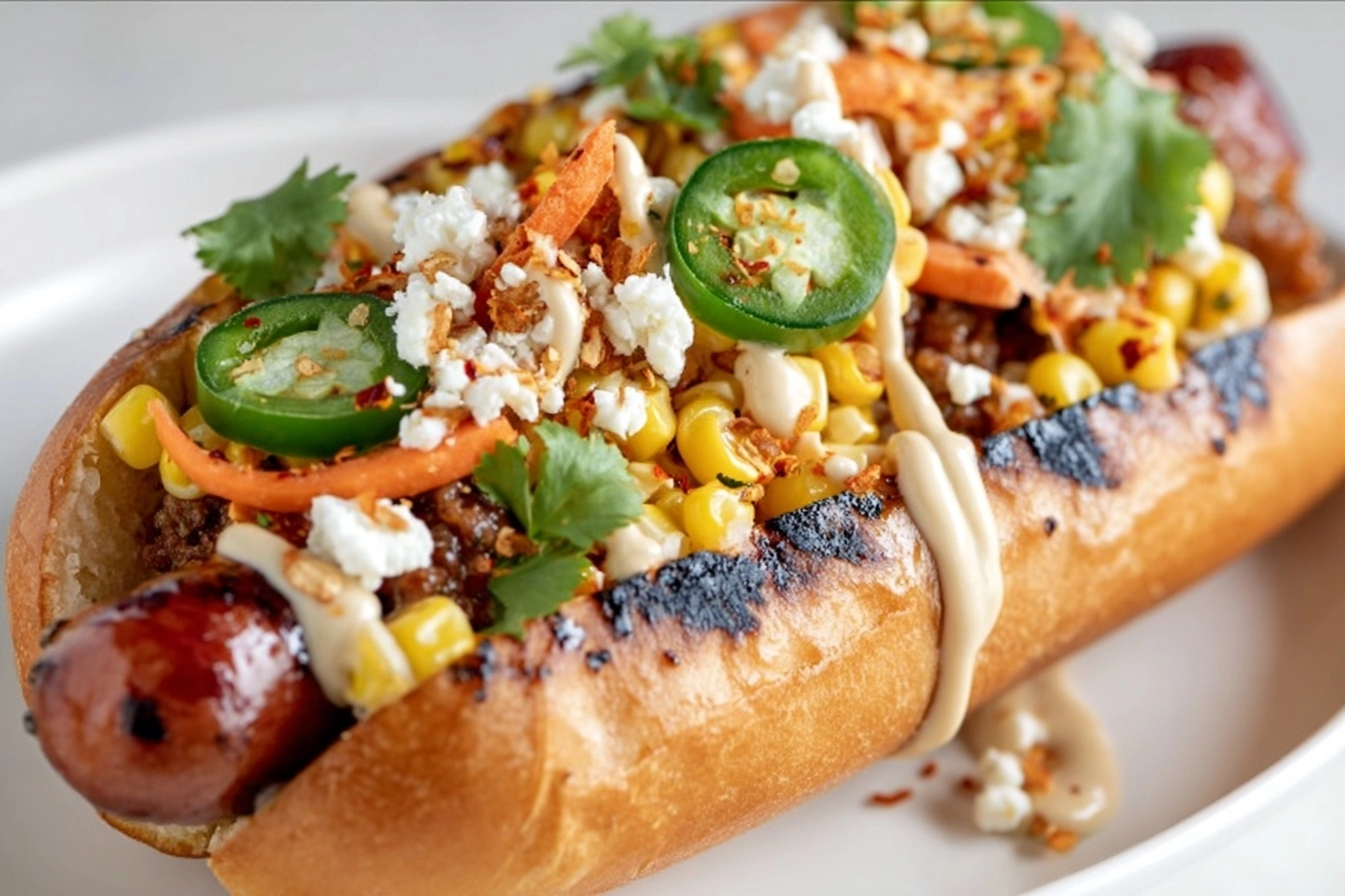Elote Banh Mi Hot Dog Recipe - Recipe Image