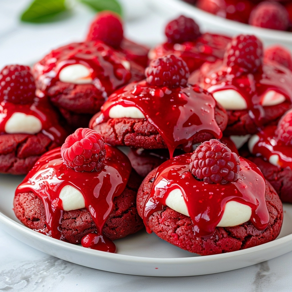 Red Velvet Raspberry Cheesecake Cookies Recipe - Recipe Image