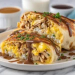 Cheesy Chicken Burritos with Rice & Sauces Recipe